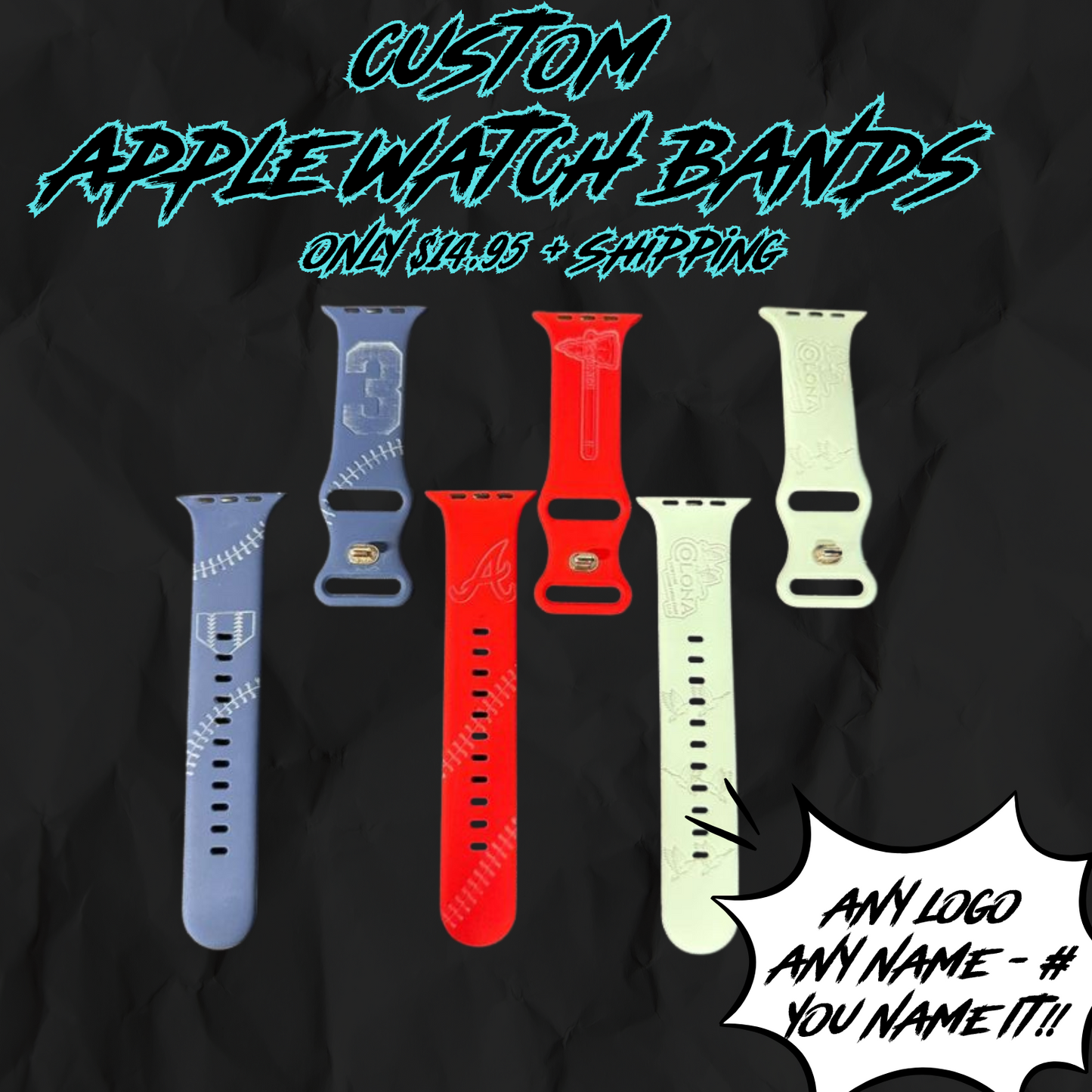 CUSTOM- Apple Watch Band - Silicone