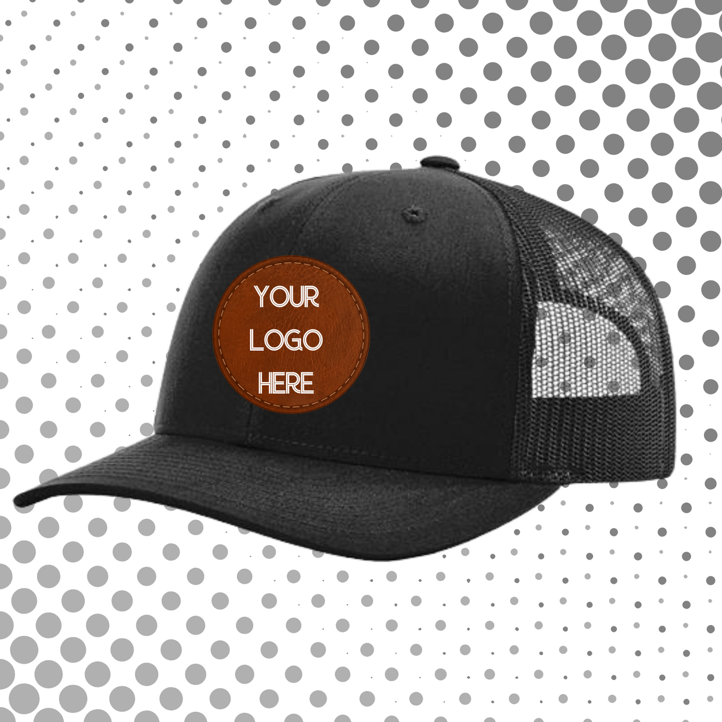 Richardson 112 - BLACK/BLACK - CUSTOM LOGO